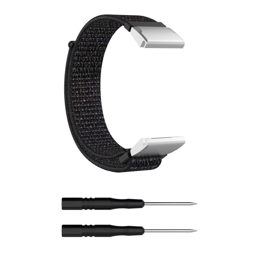 Garmin Fenix 5/Fenix 6 Pro/Fenix 7/Fenix 6/Fenix 5 Plus Nylon bandje Zwart