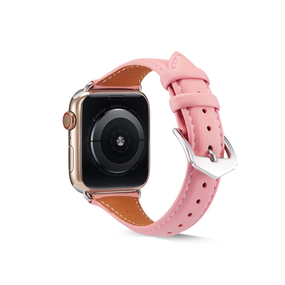 Apple Watch Ultra 49mm Slim Leren bandje roze