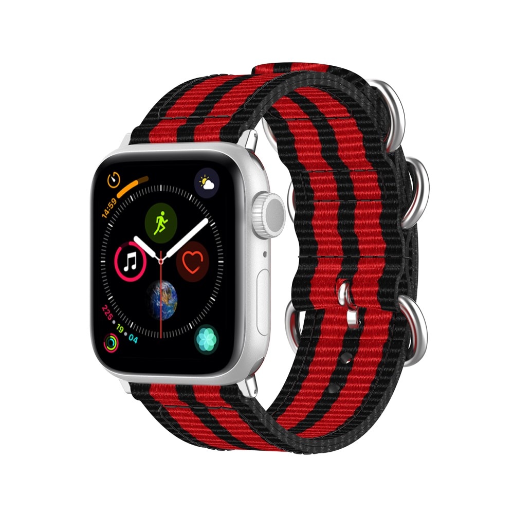 Apple Watch Ultra 49mm Natobandje zwart/rood