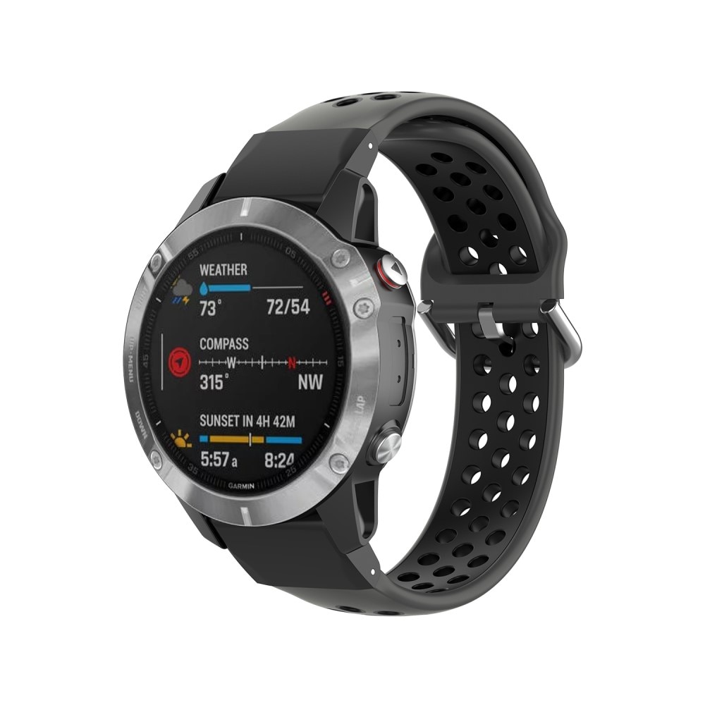 Garmin Fenix 5/5 Plus Sport Siliconen bandje zwart