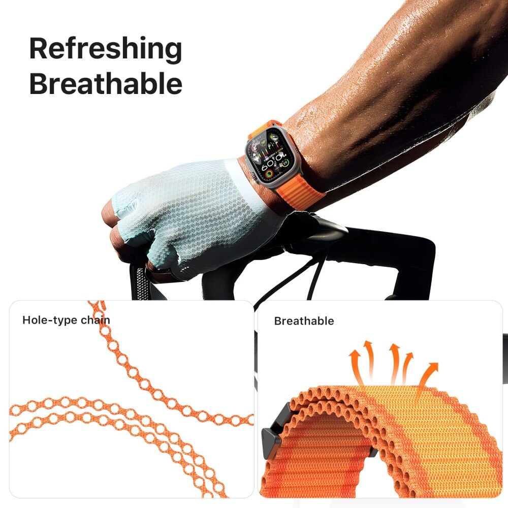 Apple Watch Ultra 49mm 2nd Gen Active Nylon bandje Oranje