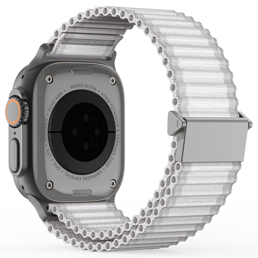 Apple Watch Series 10 46mm Active Nylon bandje Wit