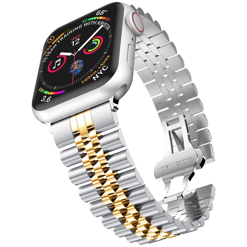 Apple Watch 41mm Series 7 Stainless Steel Bracelet zilver/goud