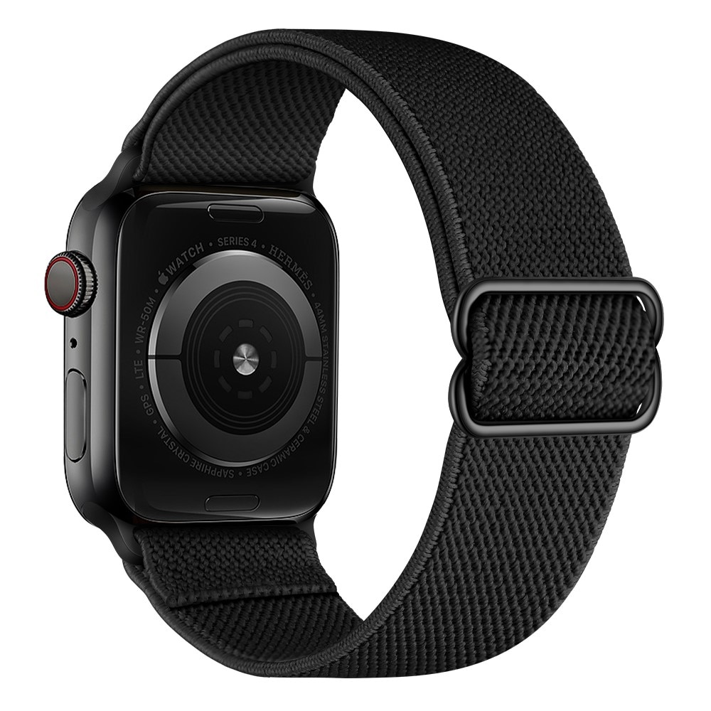 Apple Watch 45mm Series 9 Elastisch Nylon bandje zwart
