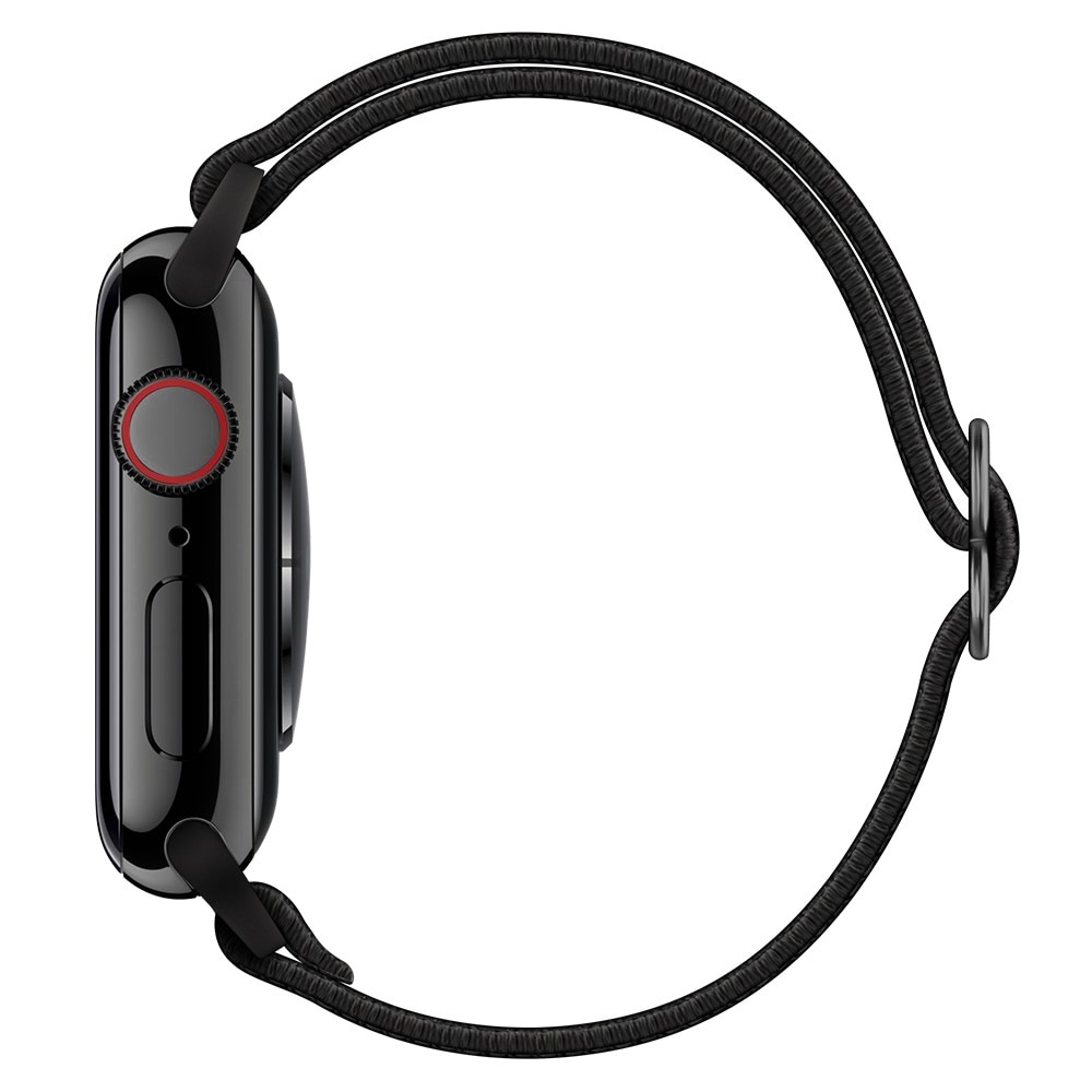 Apple Watch Series 7 41mm Elastisch Nylon bandje, Zwart