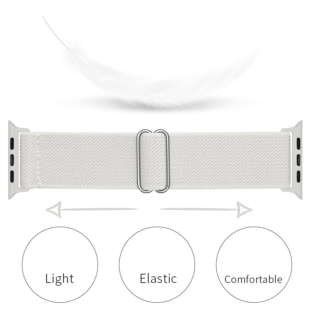 Apple Watch SE 40mm Elastisch Nylon bandje wit