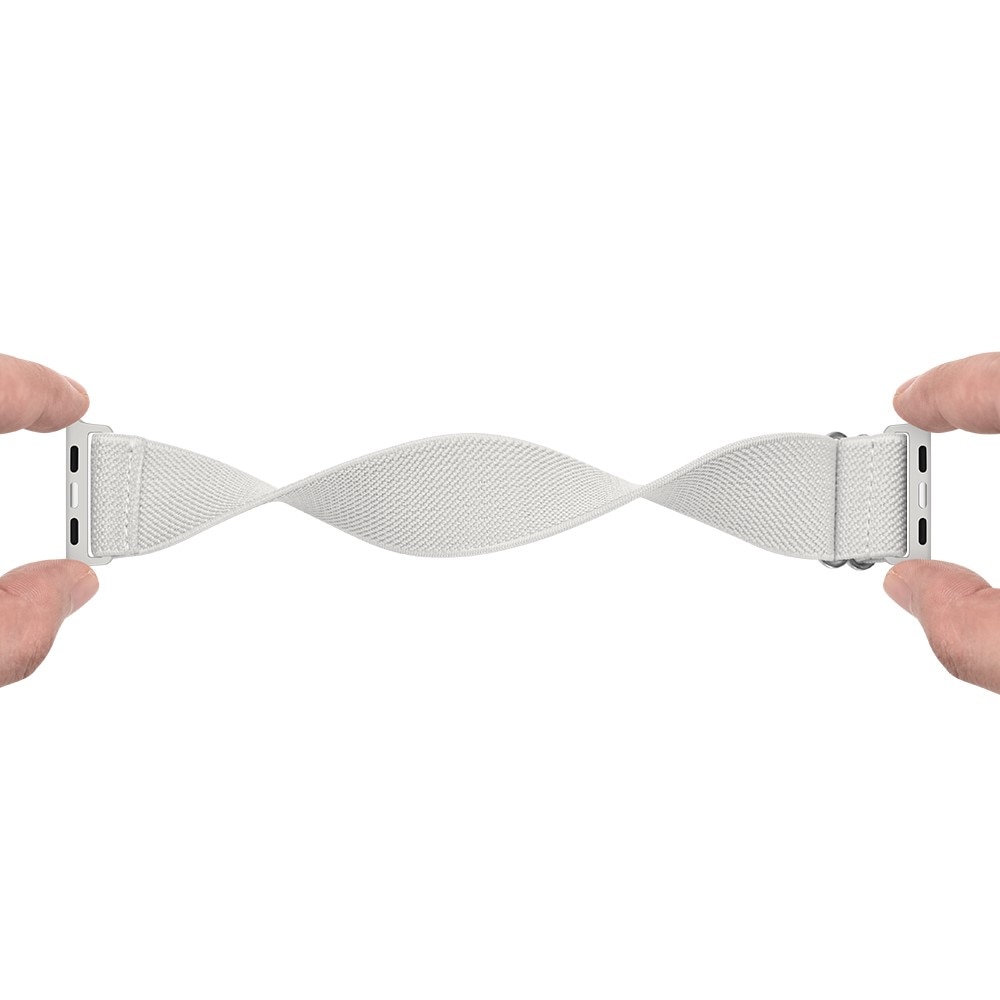 Apple Watch 44mm Elastisch Nylon bandje wit