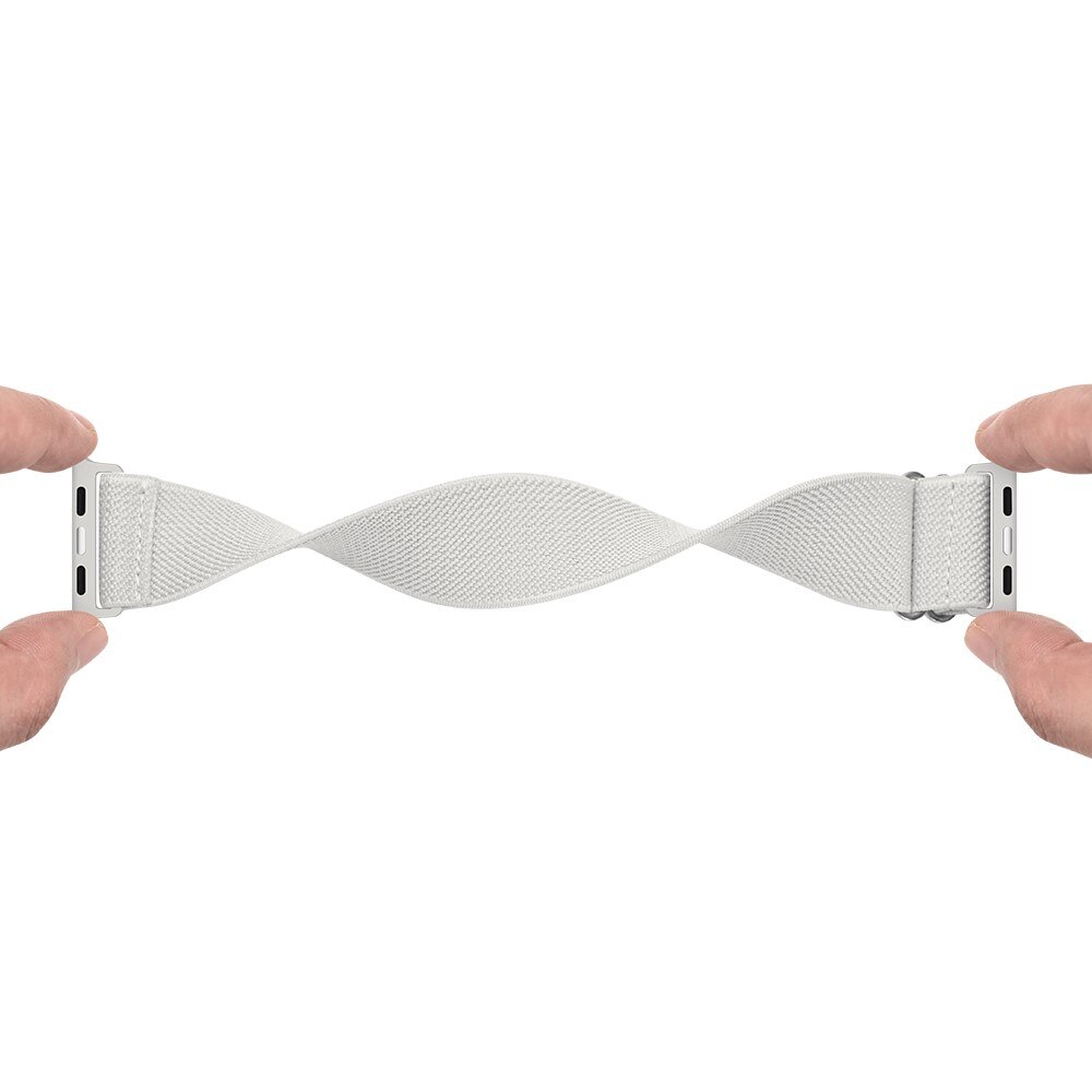 Apple Watch Series 4-6 44mm Elastisch Nylon bandje, Wit