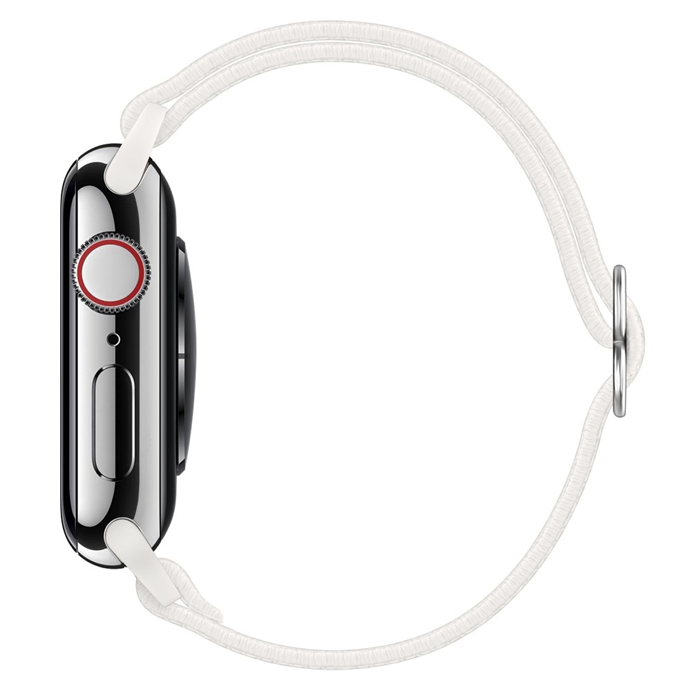 Apple Watch Series 4-6 44mm Elastisch Nylon bandje, Wit