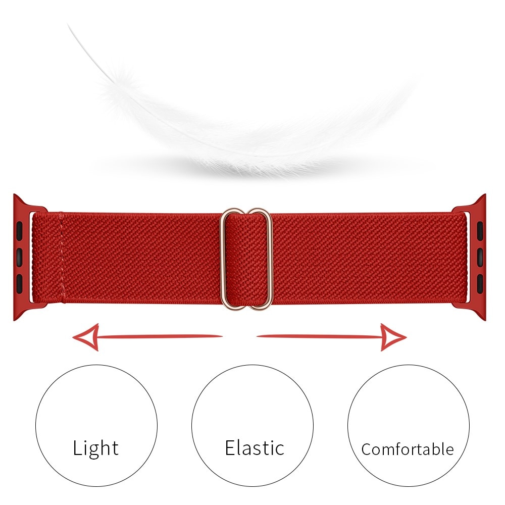 Apple Watch SE 44mm Elastisch Nylon bandje rood