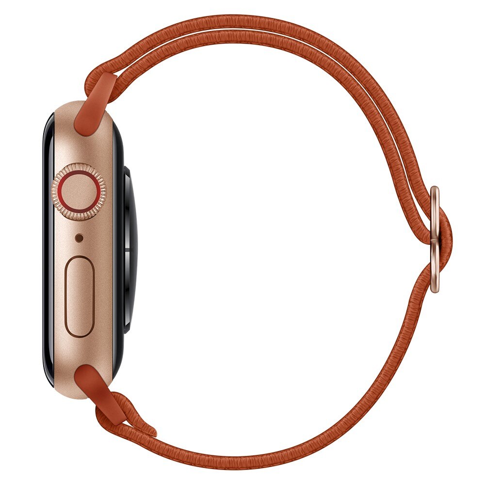 Apple Watch Series 9 41mm Elastisch Nylon bandje, Bruin