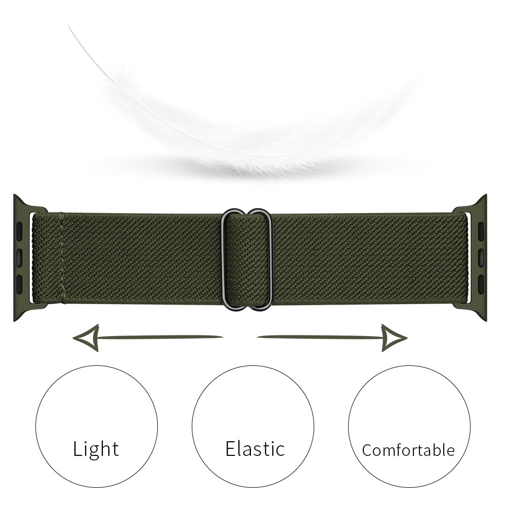 Apple Watch Series 4-6 44mm Elastisch Nylon bandje, Groen
