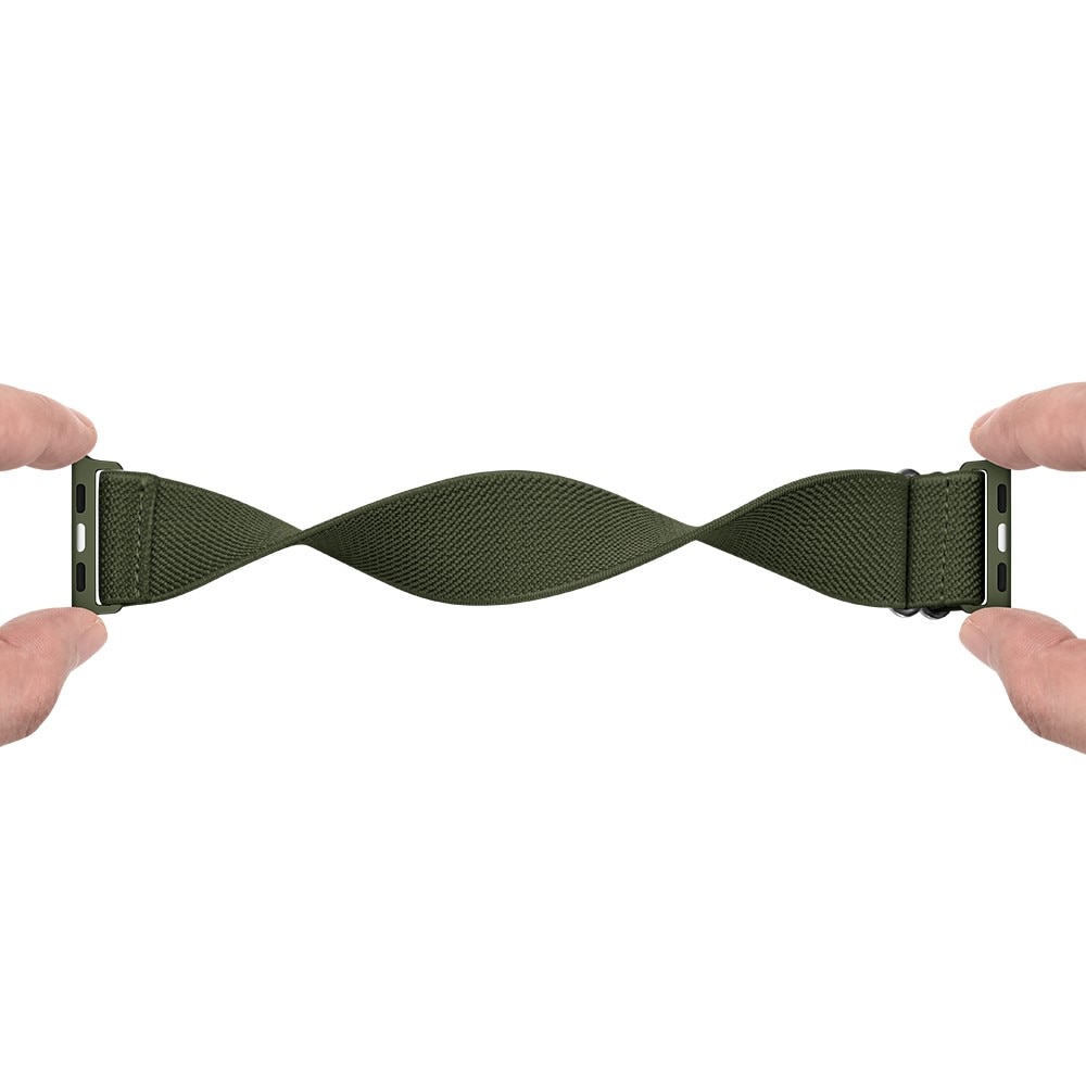 Apple Watch Series 4-6 44mm Elastisch Nylon bandje, Groen