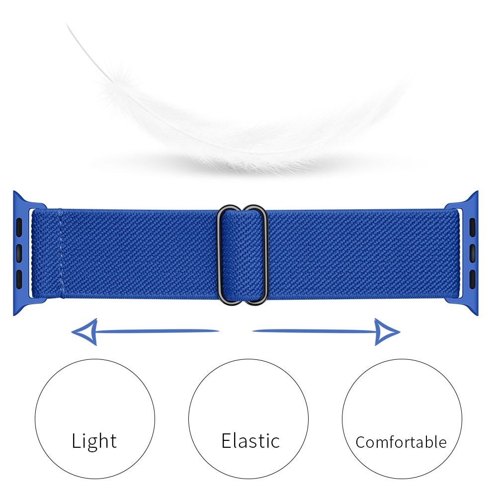 Apple Watch 45mm Series 9 Elastisch Nylon bandje blauw