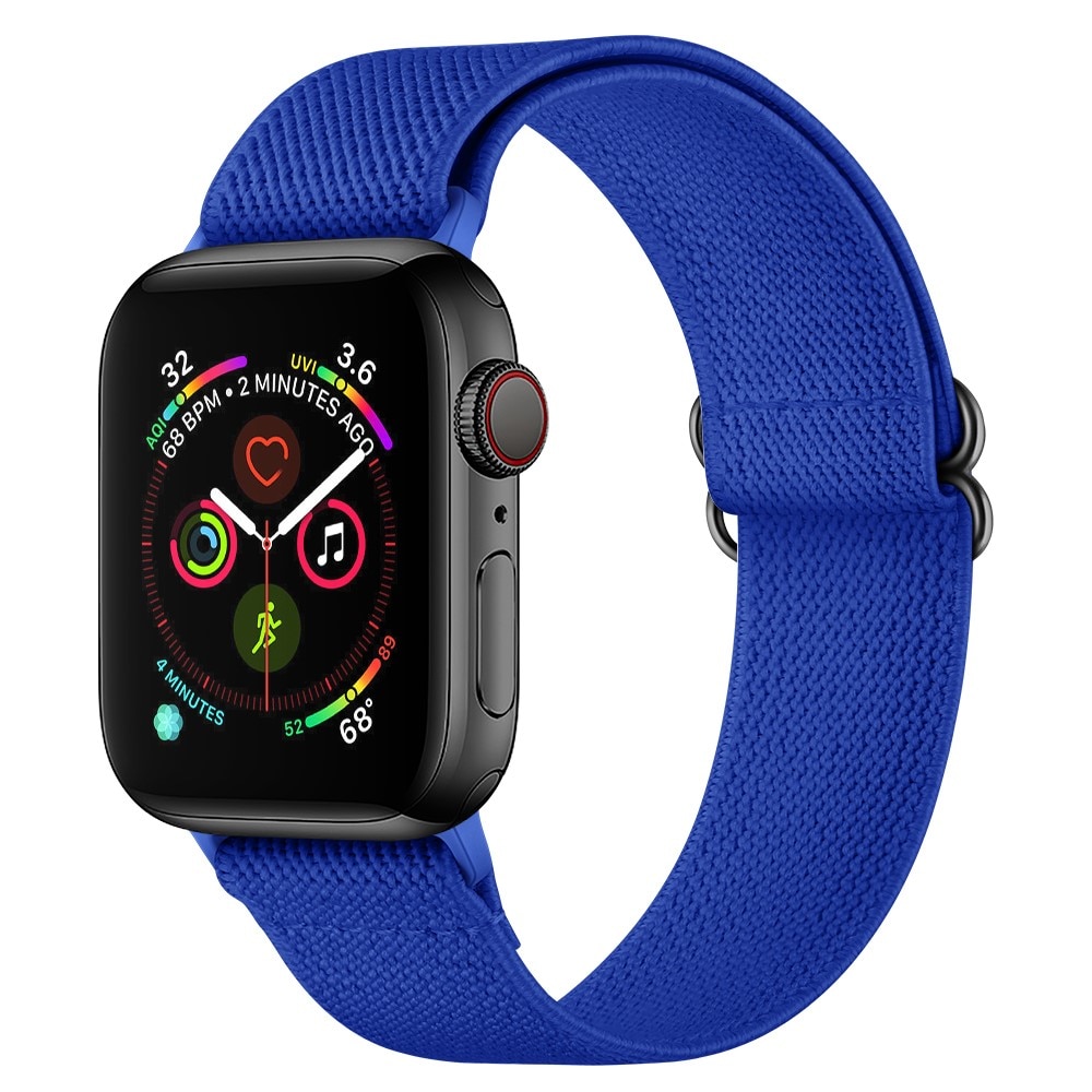 Apple Watch 45mm Series 9 Elastisch Nylon bandje blauw