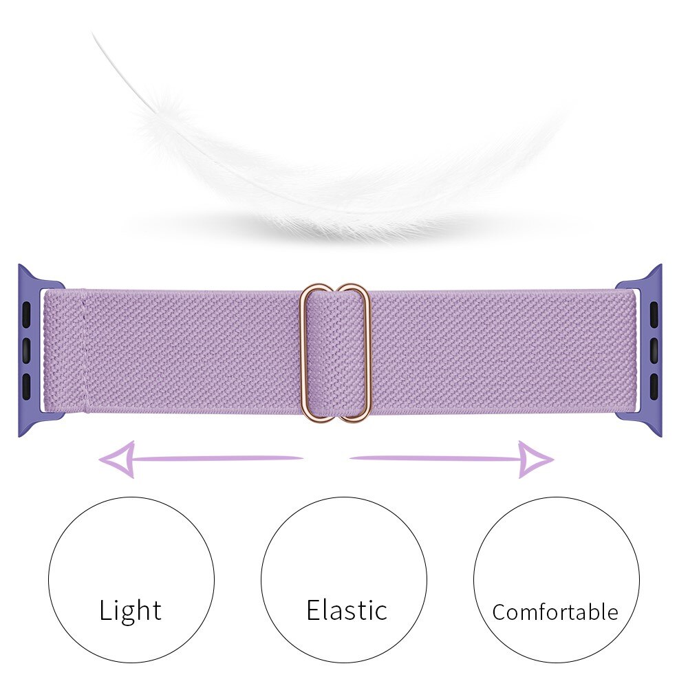 Apple Watch Series 10 46mm Elastisch Nylon bandje, Paars