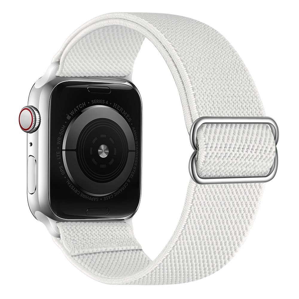 Apple Watch 45mm Series 8 Elastisch Nylon bandje wit