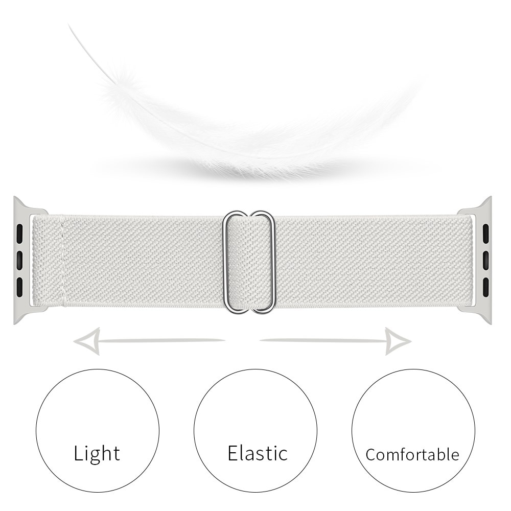 Apple Watch Ultra 49mm Elastisch Nylon bandje wit