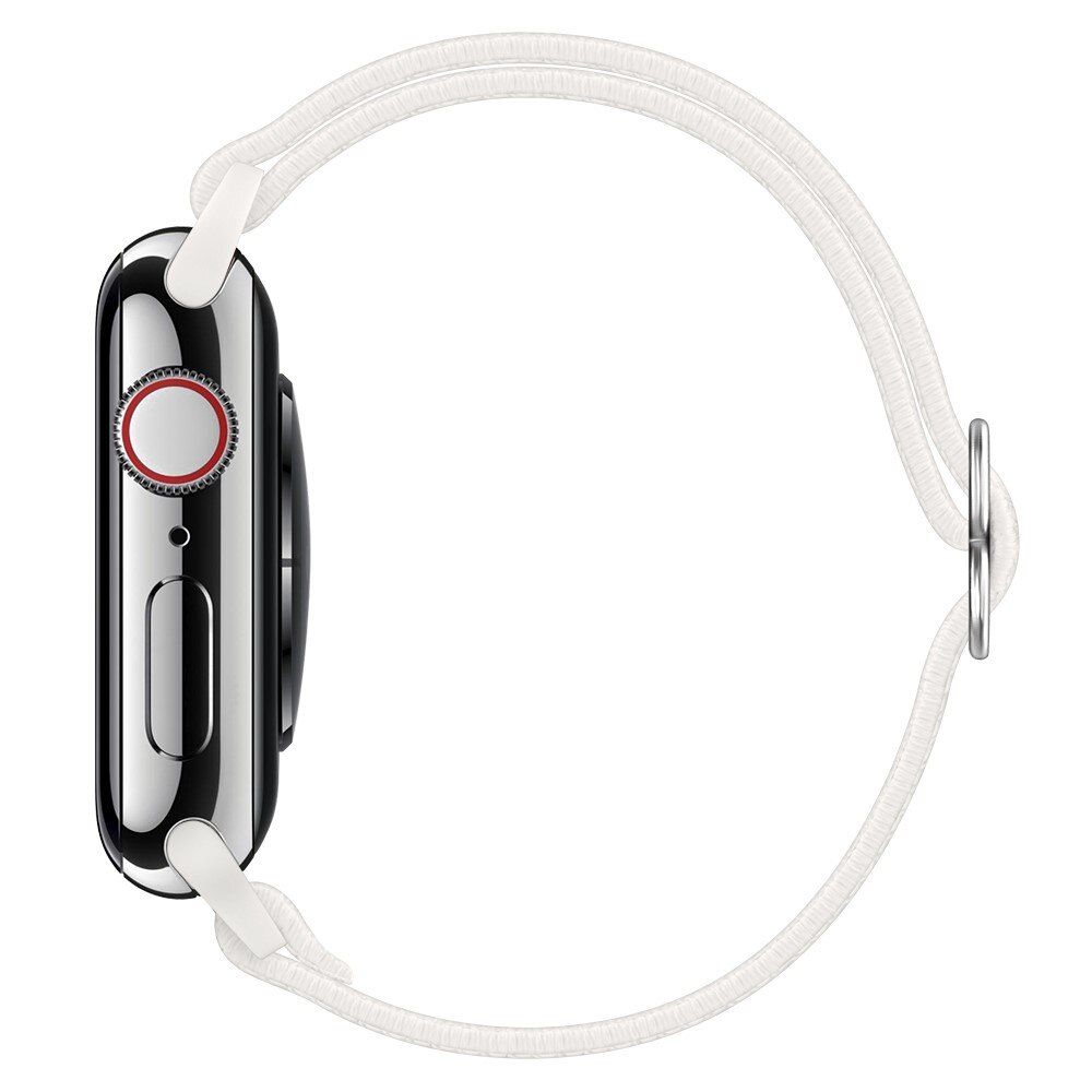 Apple Watch Series 8 45mm Elastisch Nylon bandje, Wit