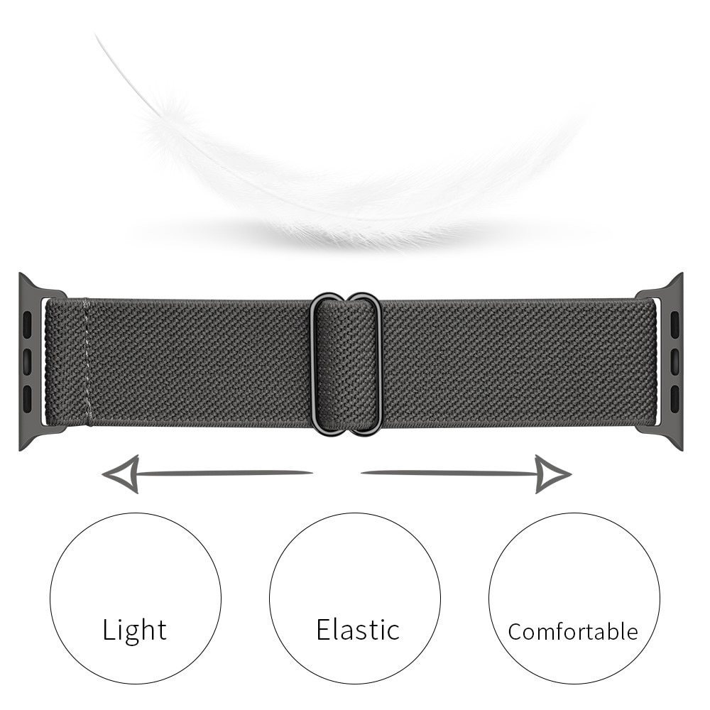 Apple Watch Ultra 49mm Elastisch Nylon bandje grijs