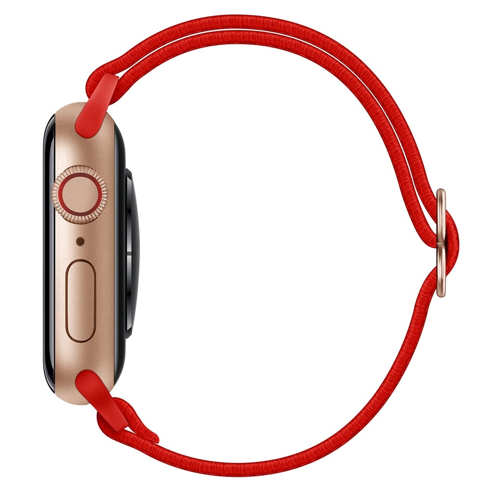 Apple Watch Series 8 45mm Elastisch Nylon bandje, Rood