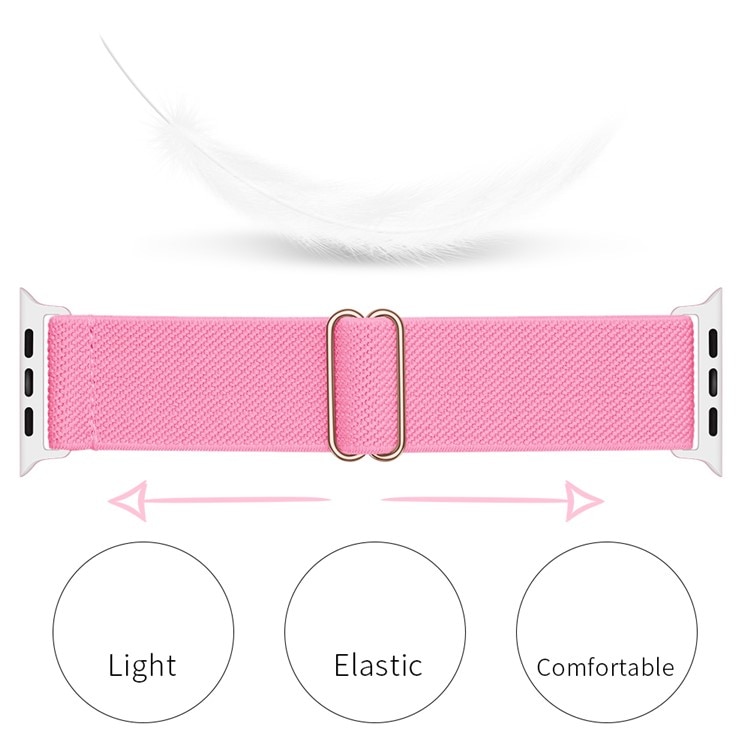 Apple Watch SE 44mm Elastisch Nylon bandje roze