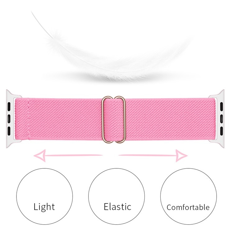 Apple Watch Series 10 46mm Elastisch Nylon bandje, Roze