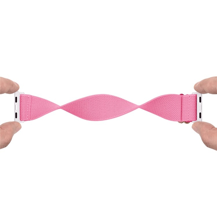 Apple Watch Series 10 46mm Elastisch Nylon bandje, Roze