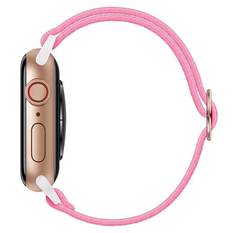 Apple Watch Series 10 46mm Elastisch Nylon bandje, Roze