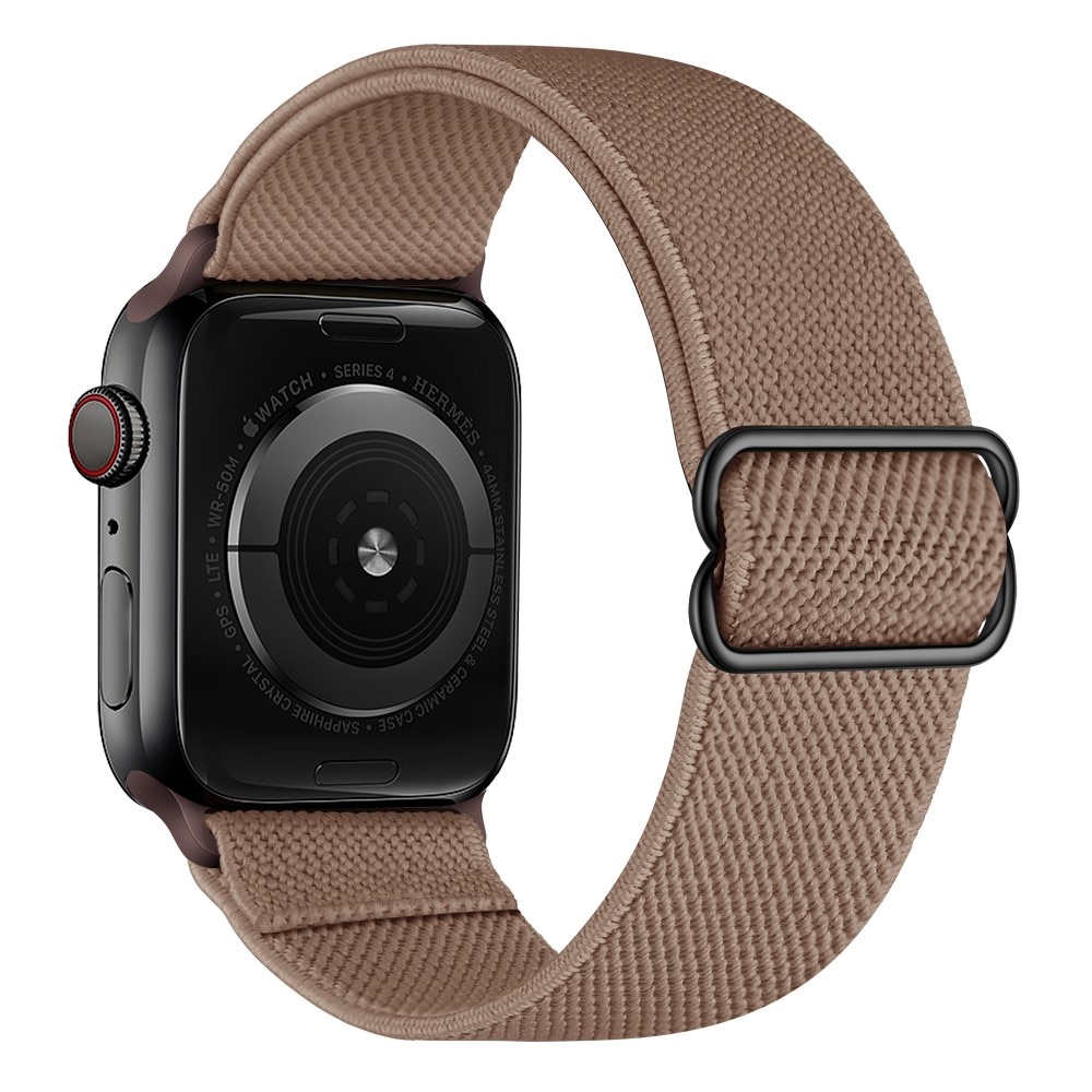 Apple Watch Ultra 2 49mm Elastisch Nylon bandje oranjebruin