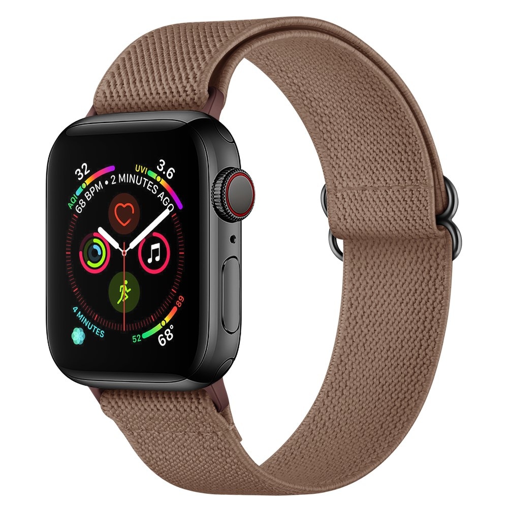 Apple Watch 42/44/45mm Elastisch Nylon bandje bruin
