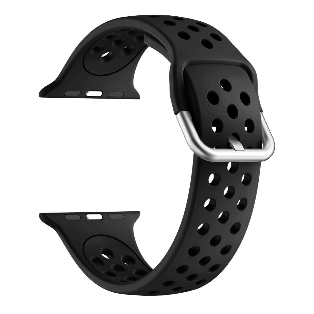 Apple Watch 42/44/45 mm Sport Siliconen bandje Zwart