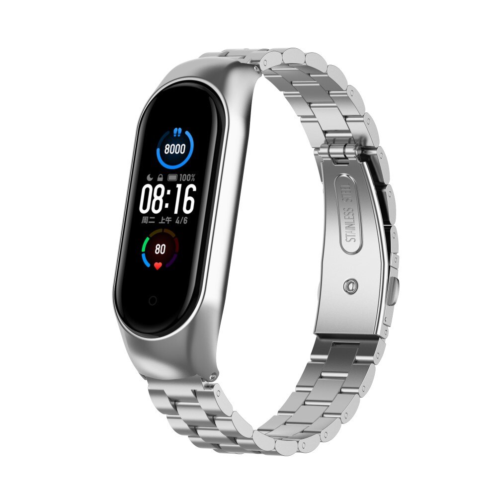 Xiaomi Mi Band 5/6 Metalen Armband Zilver