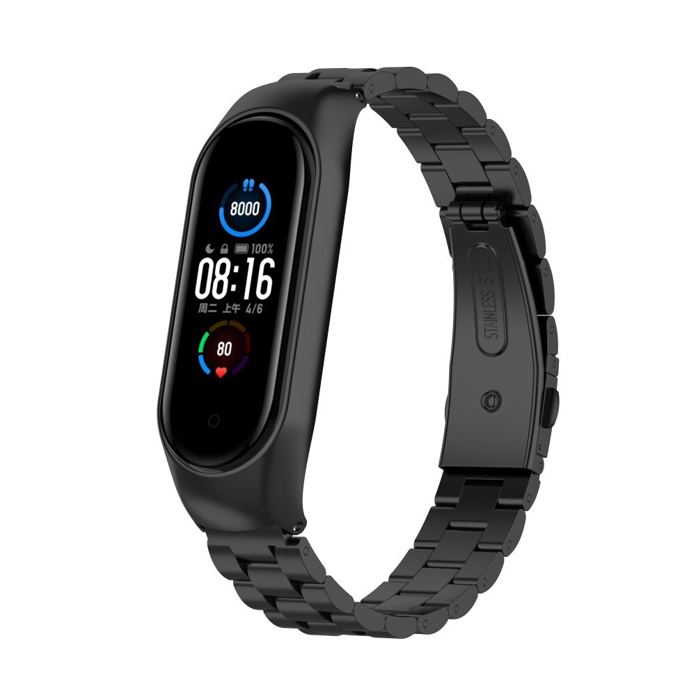 Xiaomi Mi Band 5/6 Metalen Armband Zwart