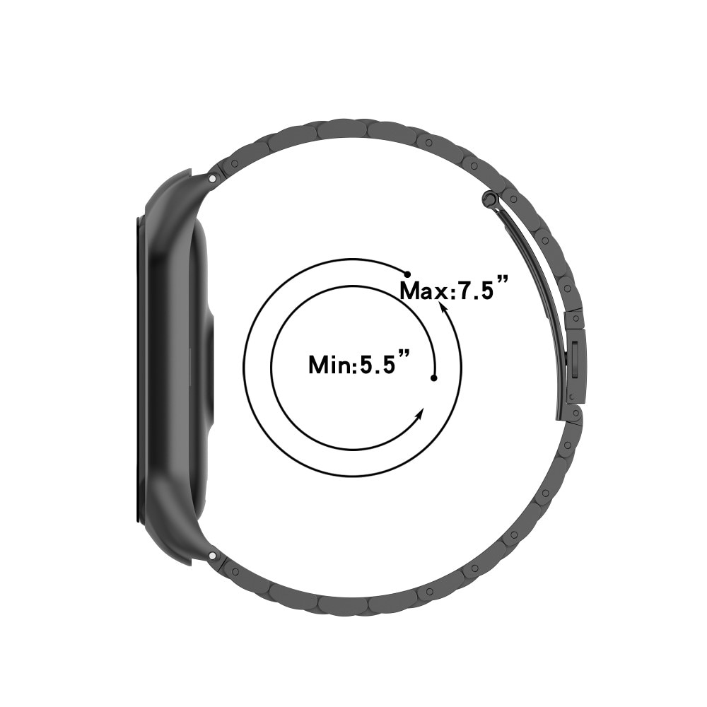 Xiaomi Mi Band 5/6 Metalen Armband Zwart