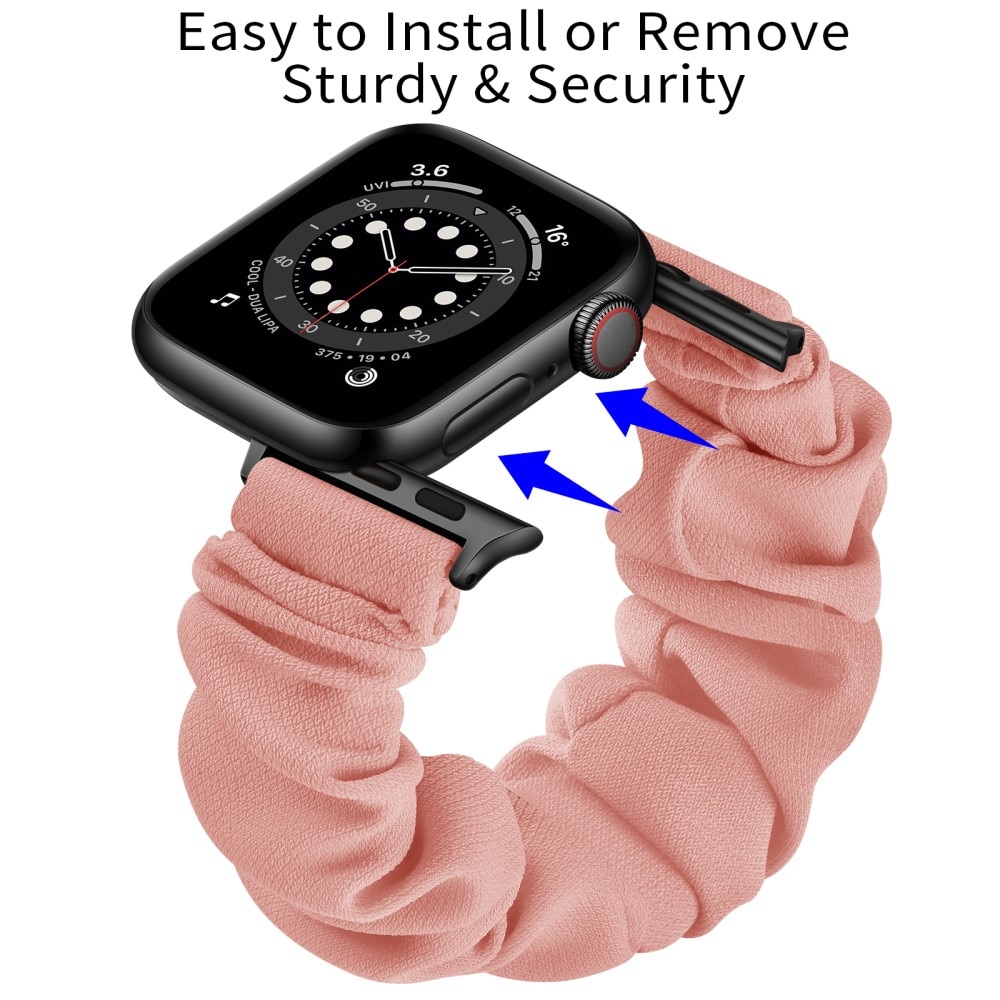 Apple Watch 38/40/41 mm Scrunchie bandje Roze/Zwart