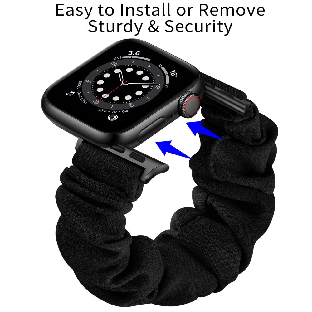 Apple Watch 41mm Series 9 Scrunchie bandje zwart