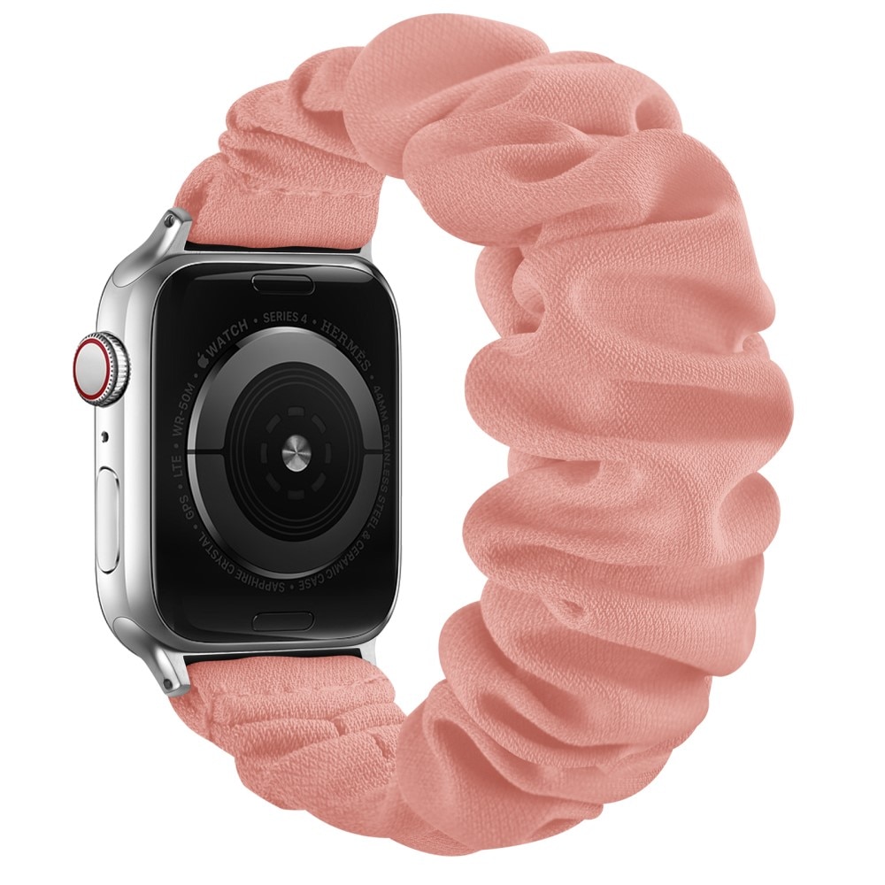 Apple Watch 41mm Series 8 Scrunchie bandje Roze/Zilver