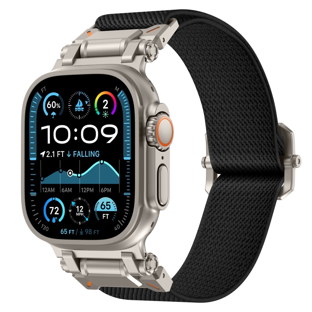 Endure Flex Nylon Strap Apple Watch Series 9 45mm Zwart/titan