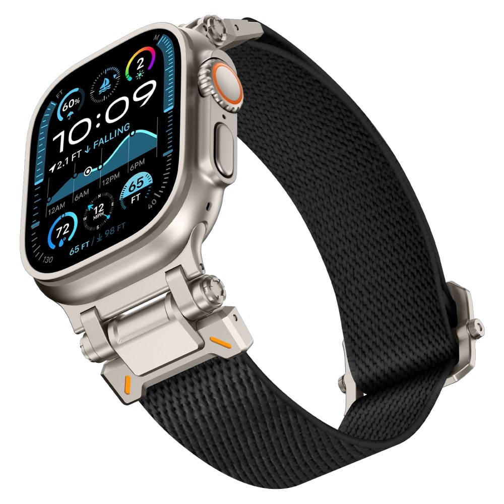 Endure Flex Nylon Strap Apple Watch Series 9 45mm Zwart/titan
