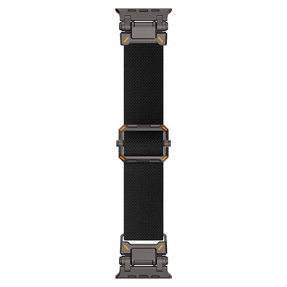 Apple Watch Series 8 45mm Elastisch Nylon bandje, Zwart