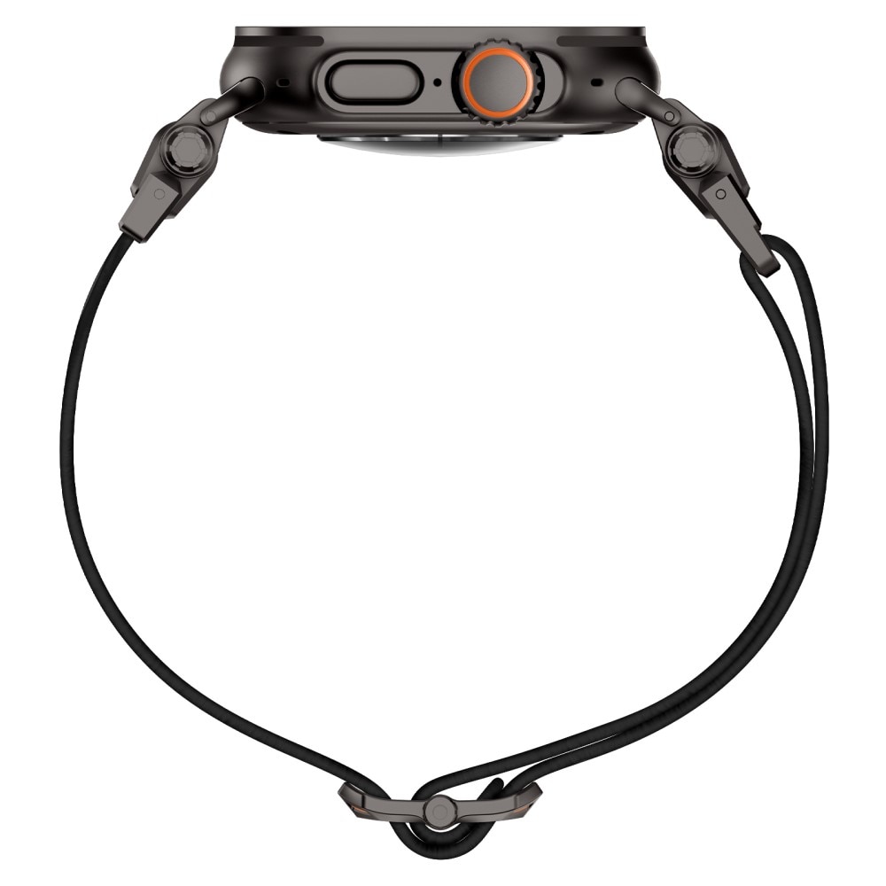 Apple Watch Series 8 45mm Elastisch Nylon bandje, Zwart