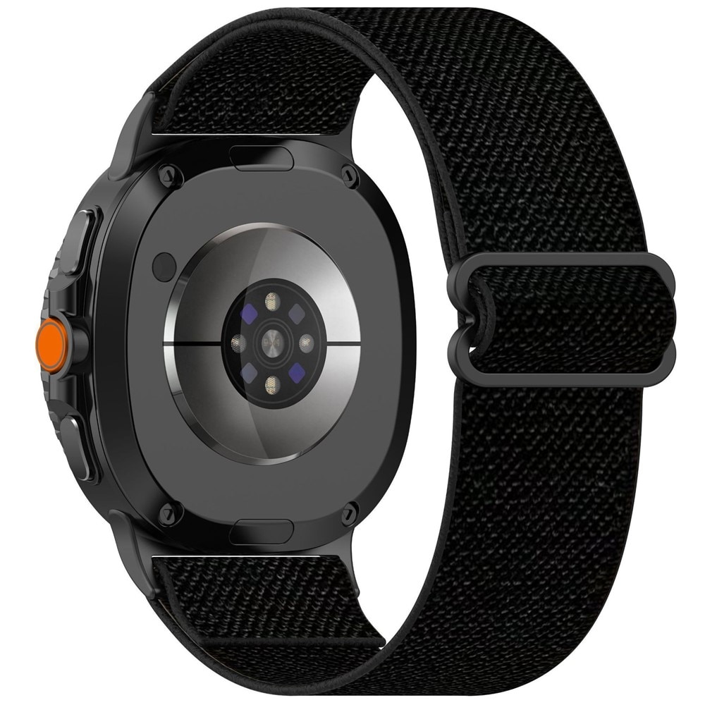 Samsung Galaxy Watch 8 Classic Elastisch Nylon bandje, Zwart