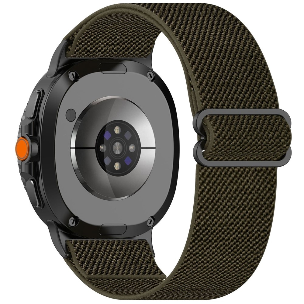 Samsung Galaxy Watch 8 Classic Elastisch Nylon bandje, Donkergroen