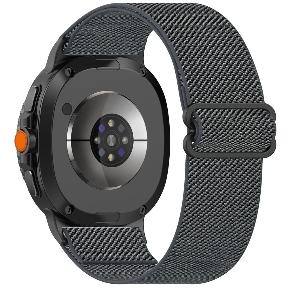 Samsung Galaxy Watch 8 Classic Elastisch Nylon bandje, Donker grijs