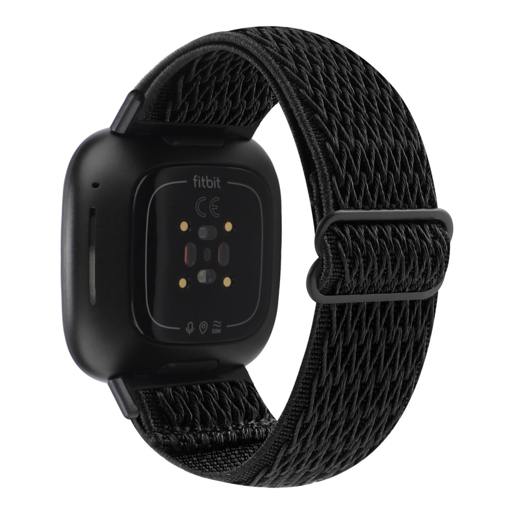 Fitbit Sense Elastisch Woven Nylon bandje zwart