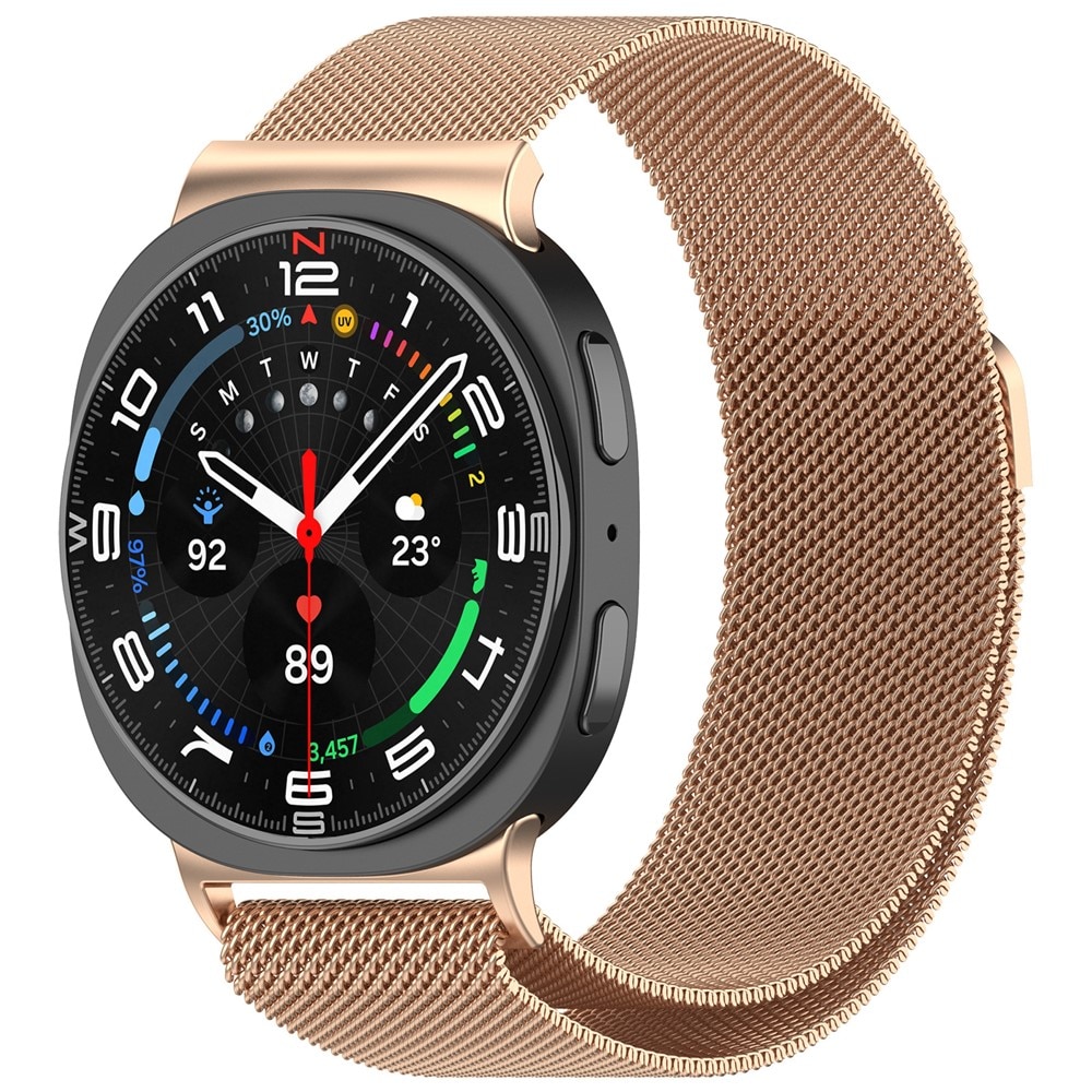 Samsung Galaxy Watch 8 Classic Milanese bandje Rosé goud