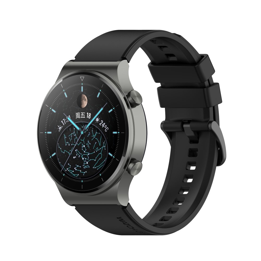 Huawei Watch GT 2 46mm Siliconen bandje Zwart