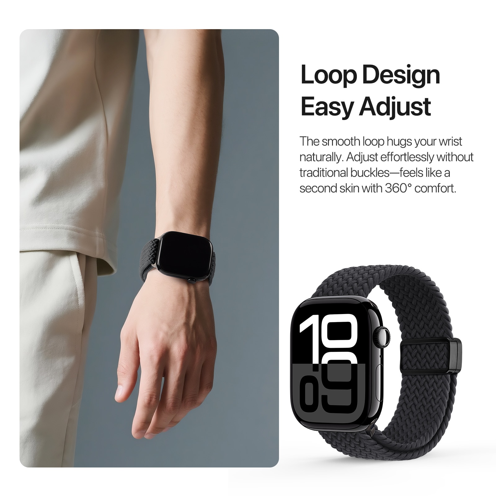 Apple Watch Series 4-6 44mm Nylon Woven bandje Navy