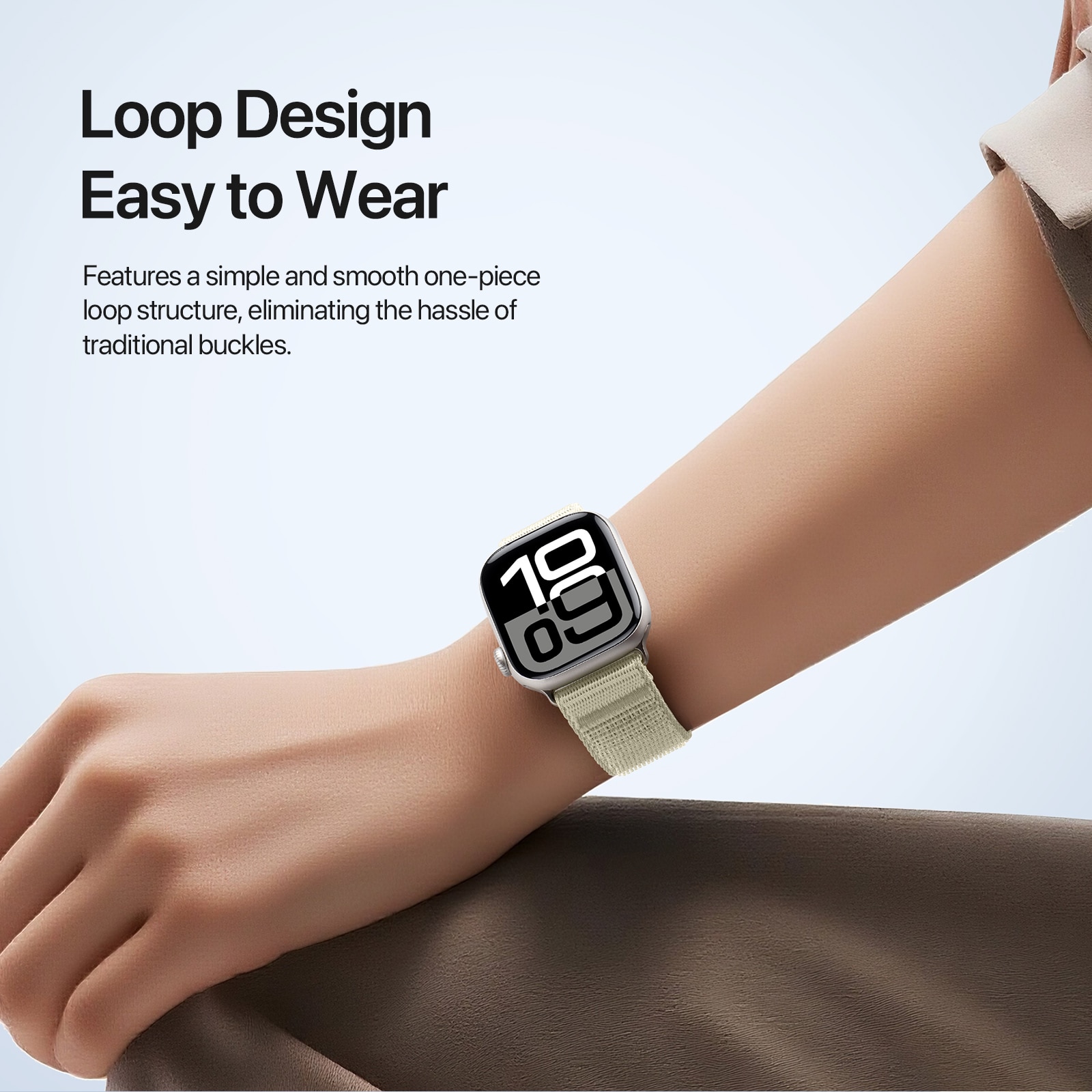Apple Watch Series 7 41mm Nylon bandje Wit